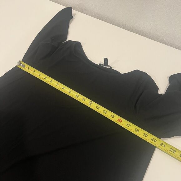 Eileen Fisher Black Long Sleeve Tunic Top Sz L Minimalist Neutral Soft Comfy - Picture 6 of 7